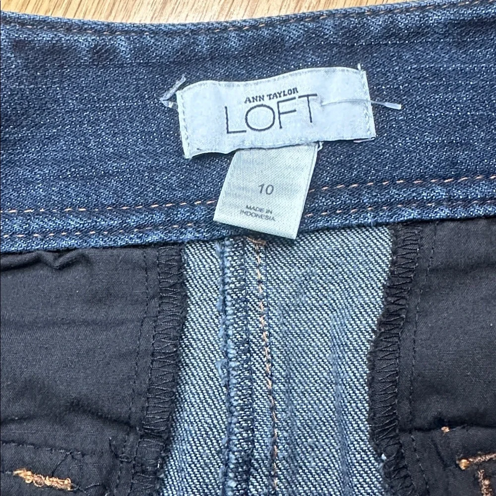 LOFT Dark Blue Denim Mini Skirt size 10